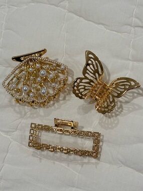 Piper K gold hair claw clips